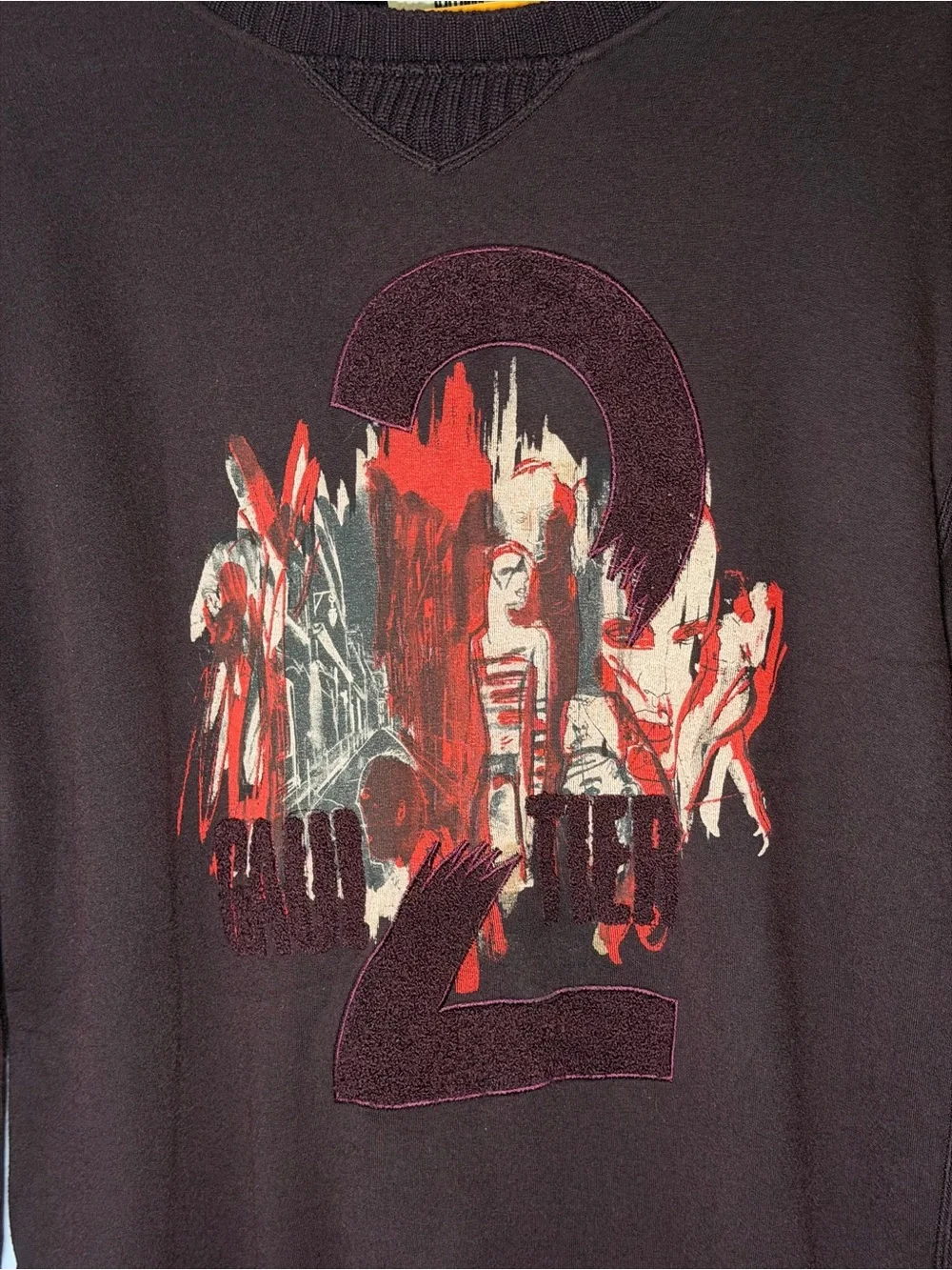 Black Graphic Sweatshirt with Red Accents